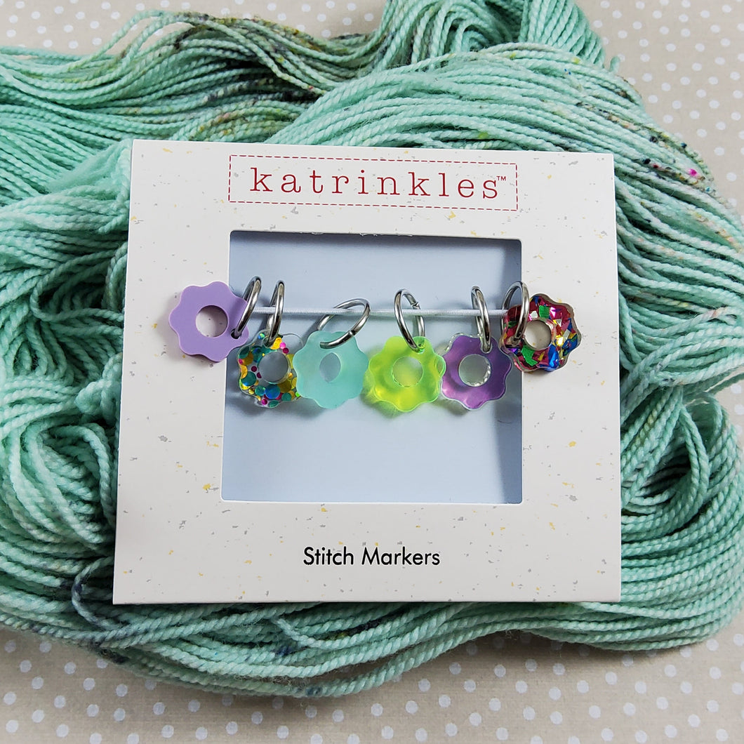 Acrylic Flowers Stitch Marker Set
