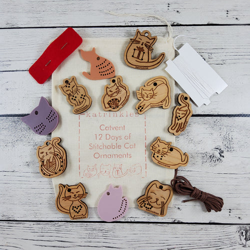 Catvent 2025 - 12 Days of Stitchable Cat Ornaments Kit