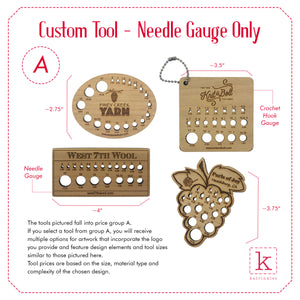 Needle Gauge or Wraps Per Inch Tool - Custom - Wood