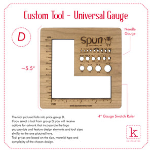 Needle Gauge or Wraps Per Inch Tool - Custom - Wood