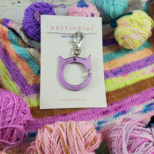 Cat Stitch Marker Holder Bag Charm - Lavender Mirror Acrylic