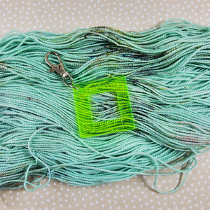 1" Acrylic Green Fluorescent Gauge Swatch Ruler Bag Charm