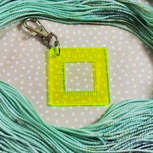 1" Acrylic Green Fluorescent Gauge Swatch Ruler Bag Charm