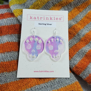 Halloween Collection 2025 - Iridescent Acrylic Skull Needle Gauge Earrings