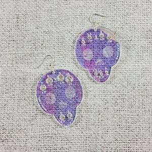 Halloween Collection 2025 - Iridescent Acrylic Skull Needle Gauge Earrings