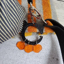 2025 Halloween Collection - Acrylic Cat Stitch Marker Holder Bag Charm with 3 Pumpkin Stitch Markers Included