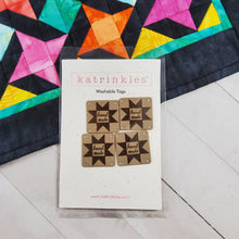 Hand Made Quilt Tags - Card of 4 - Faux Suede