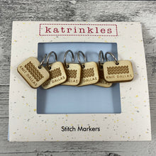 Stitch Markers - Custom - Wood - Card of 6 - Ring or Pin