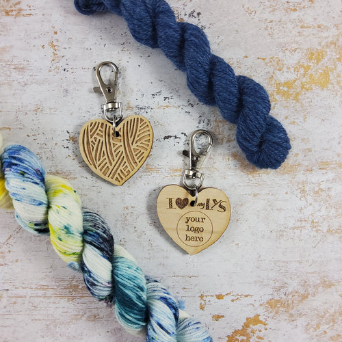LYS Collection - Branded Yarn Heart Bag Fob Clip