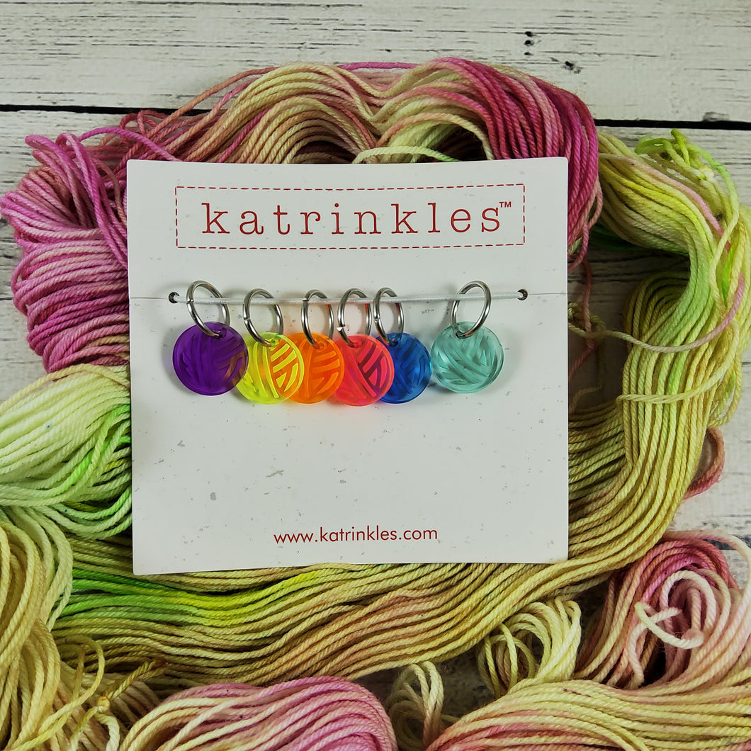 Neon Yarn Stitch Marker Set