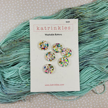 Polka Dot Glitter Acrylic Buttons - Card of 6