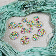 Polka Dot Glitter Acrylic Buttons - Card of 6
