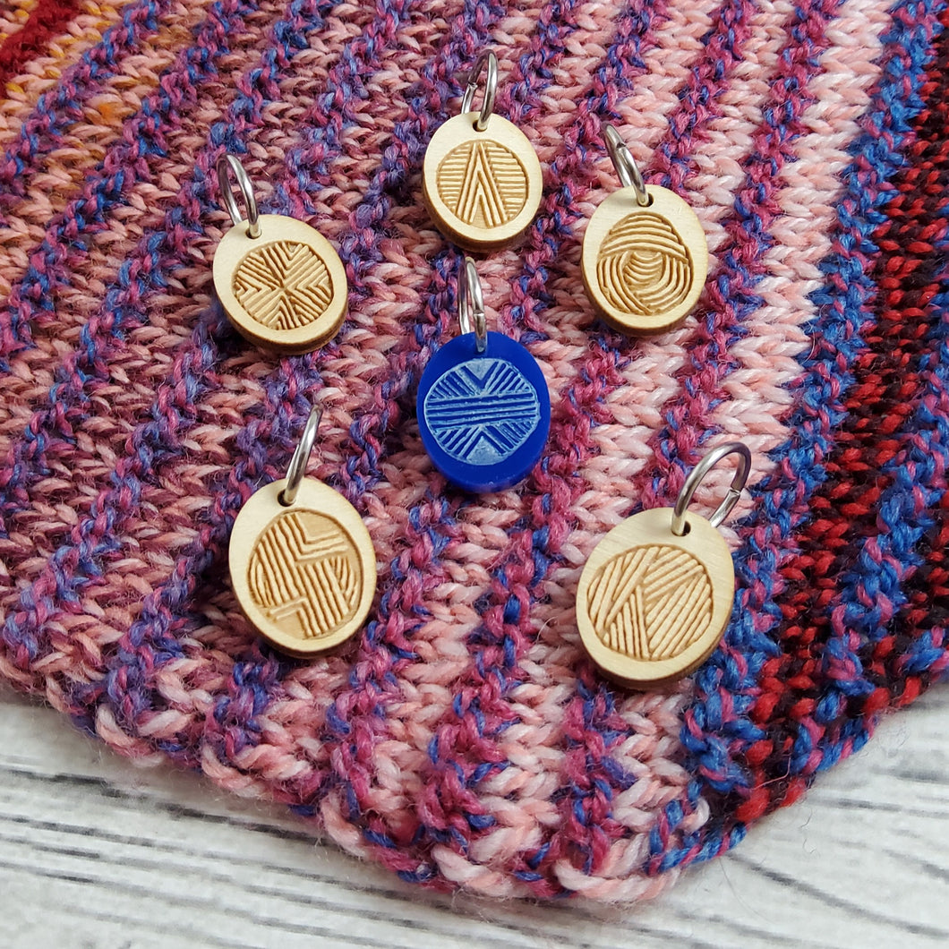 Stylized Yarn Ball Stitch Marker Set