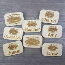 Shop Logo Name Tag - Wood