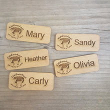 Shop Logo Name Tag - Wood