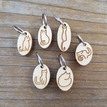 Cat Stitch Marker Set - Wood