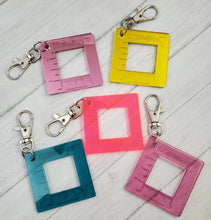 1" Gauge Swatch Ruler Fob Clip - Branded - Acrylic