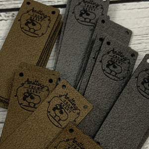 Logo Tags - Custom - Faux Suede