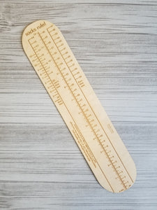 Socks Rule! - Ruler for Measuring Socks - Adult & Kid Sizes Available - Wood