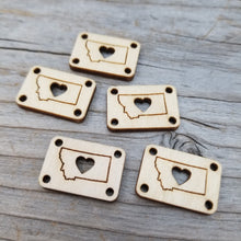 State Heart Tags - Wood