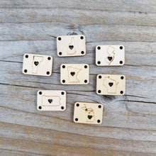 State Heart Tags - Wood