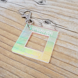 1" Gauge Swatch Ruler Fob Clip - Branded - Acrylic