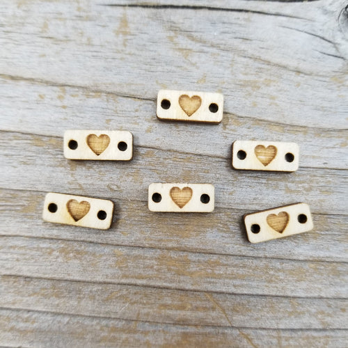 Tiny Heart Tags - Wood