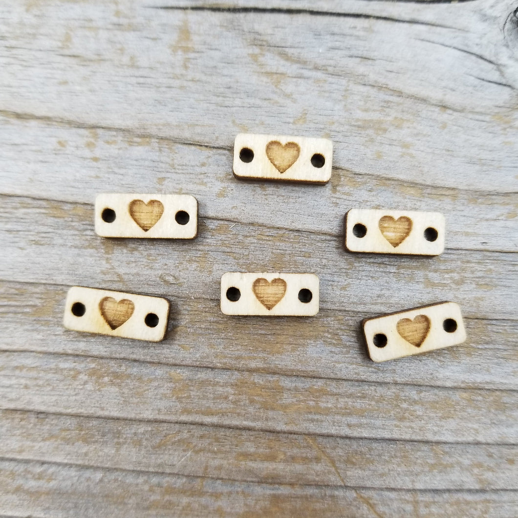Tiny Heart Tags - Wood