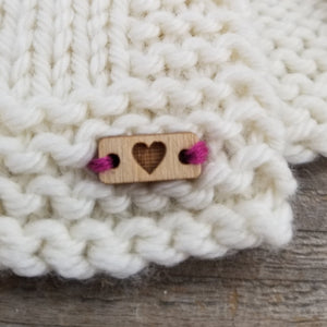 Tiny Heart Tags - Wood