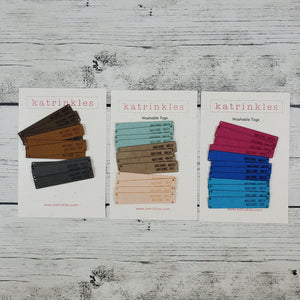 Foldover Wash Tags - Faux Suede