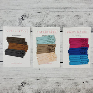 Foldover Wash Tags - Faux Suede