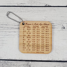 Women's Sock Size Chart Mini Tool