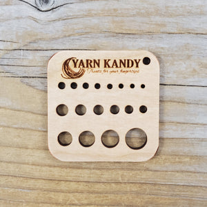 Knitting Needle and Crochet Hook Gauge Mini Tool