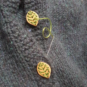Leaf Stitchable Buttons