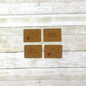 Mending Tag Set - Card of 4 - Faux Suede